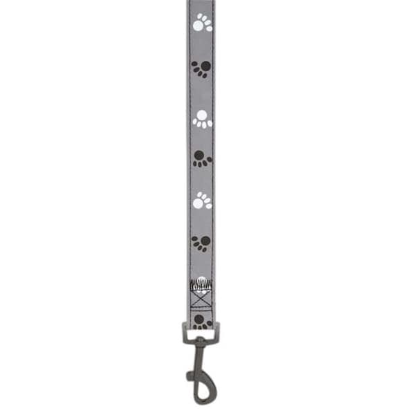 Casual Canine Casual Canine ZW4929 66 17 Reflective Pawprint Lead 6 Ft x 1 In Black ZW4929 66 17 - main